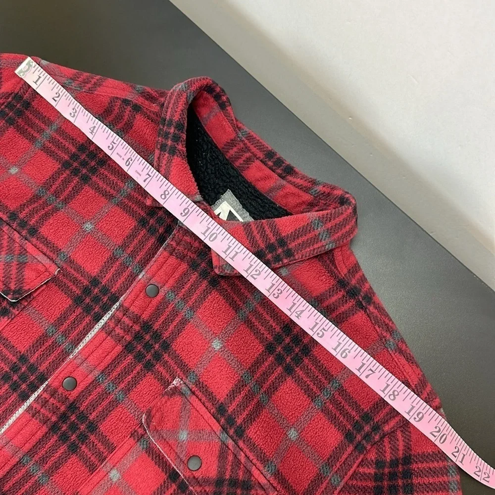 Voyager Plaid‎ Polar Fleece Snap Front Shirt Jacket Shacket XL Workwear Outddor